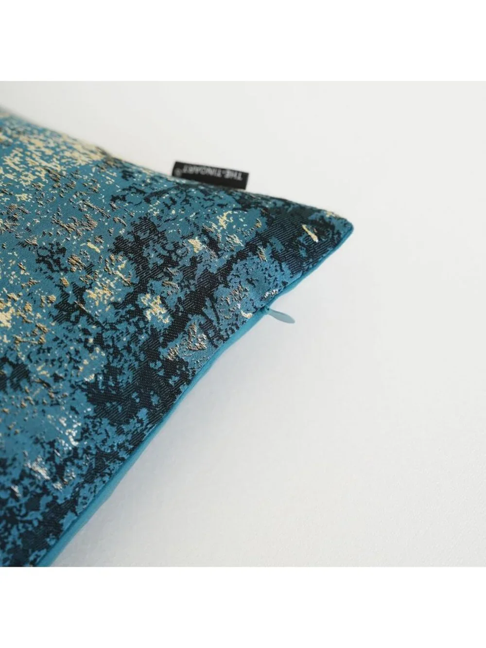 Mid-Century Modern Throw Pillow Covers 24x24, Teal & Gold Abstract, Retro Accent